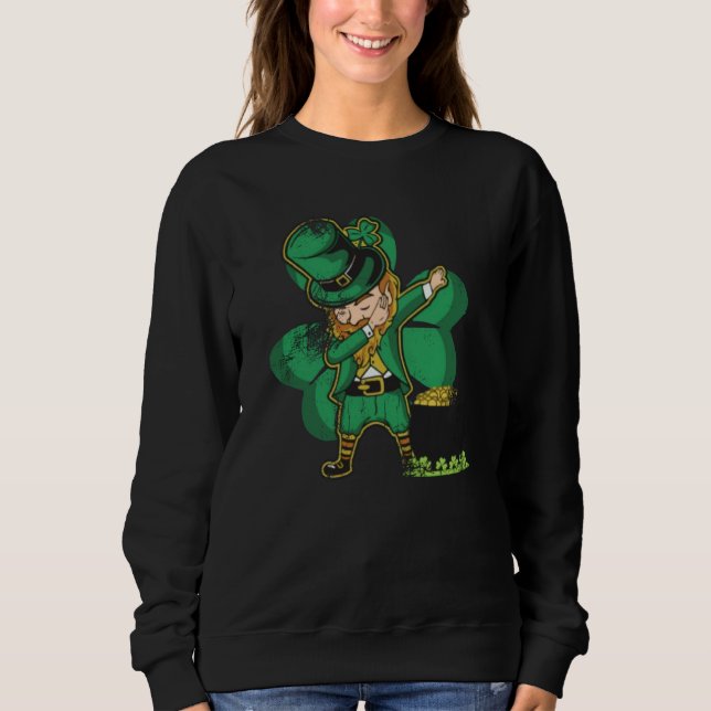 St Patrick's Day with Dabbing Leprechaun Sweatshirt (Vorderseite)