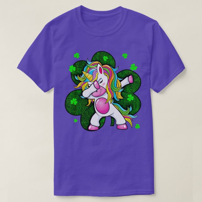 St Patricks Day Women - Dabbing Unicorn Girls Boys T-Shirt (Design vorne)