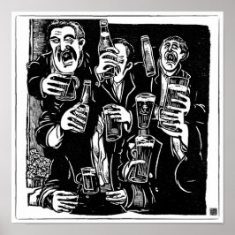 St Patrick's Day Woodblock Print Poster