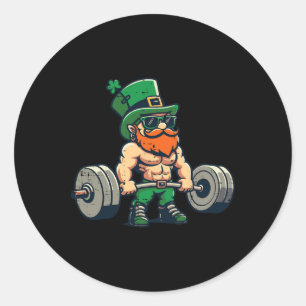 St Patricks Day Workout St. Pattys Gym Runder Aufkleber