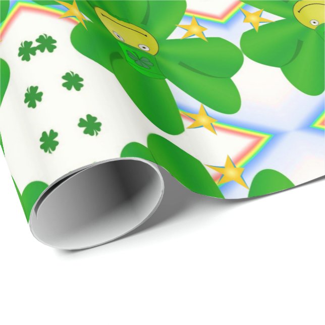 St. Patrick's Day Wrapping Paper Clover Geschenkpapier (Rolleneckpunkt)