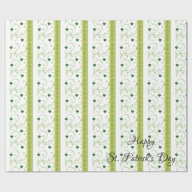 St. Patrick's Day Wrapping Paper Clover Geschenkpapier (Flach)