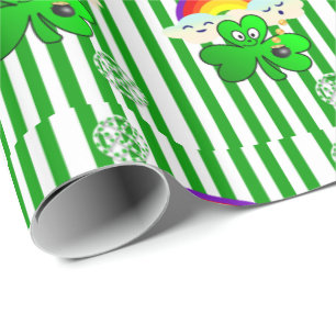 St. Patrick's Day Wrapping Paper Clover Geschenkpapier