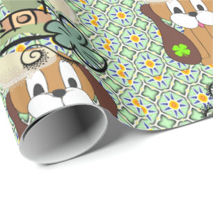 St. Patrick's Day Wrapping Paper Dog Geschenkpapier