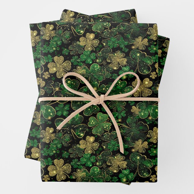St Patricks Day Wrapping Paper Flat Sheet Set 3 Geschenkpapier Set (Beispiel)