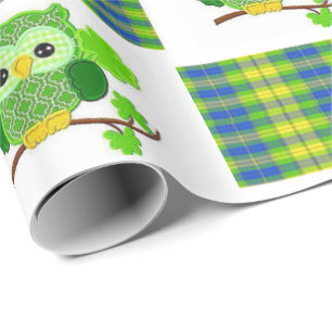 St. Patrick's Day Wrapping Paper Owl Geschenkpapier