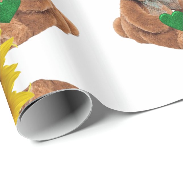 St. Patrick's Day Wrapping Paper Teddy Bear Geschenkpapier (Rolleneckpunkt)