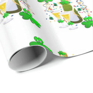 St. Patrick's Day Wrapping Paper Weinfeier Geschenkpapier