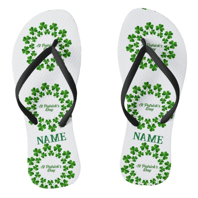 St Patrick's Day Wreath Thunder_Cove Flip Flops (Fußbett)