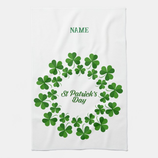 St Patrick's Day Wreath Thunder_Cove Geschirrtuch (Vertikal)