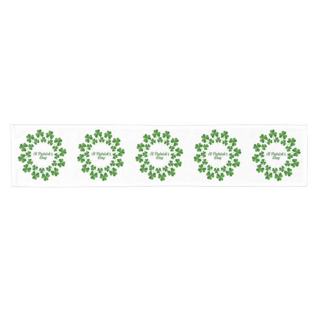 St Patrick's Day Wreath Thunder_Cove Kurzer Tischläufer (Horizontal)