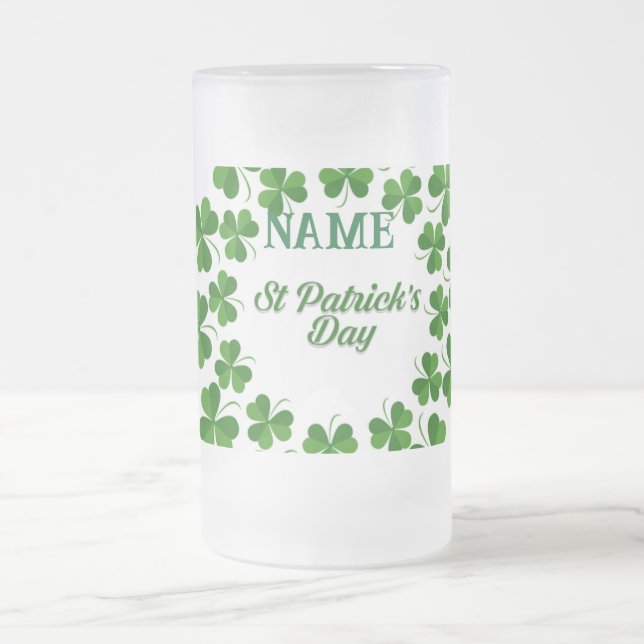 St Patrick's Day Wreath Thunder_Cove Mattglas Bierglas (Mittel)