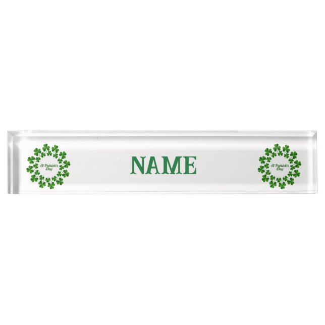 St Patrick's Day Wreath Thunder_Cove Namensplakette (Vorderseite)