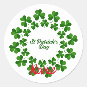 St Patrick's Day Wreath Thunder_Cove Runder Aufkleber