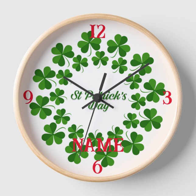 St Patrick's Day Wreath Thunder_Cove Uhr (Vorderseite)