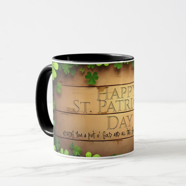 St. Patrick's Day wünscht 🍀 Tasse (Vorderseite Links)