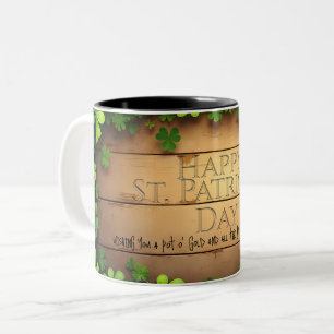 St. Patrick's Day wünscht 🍀 Zweifarbige Tasse