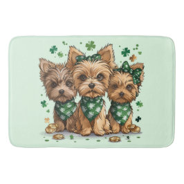 St. Patrick's Day Yorkshire Terrier Dogs Badematte