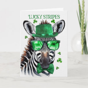 St. Patricks Day Zebra Glücksstreifen und Dudelsäc Feiertagskarte