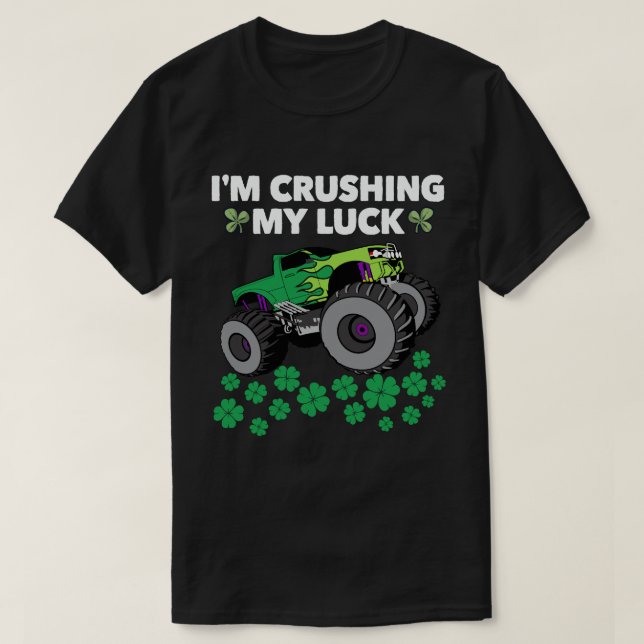 St Patricks Day zerstören mein Glück T Rex Truck K T-Shirt (Design vorne)