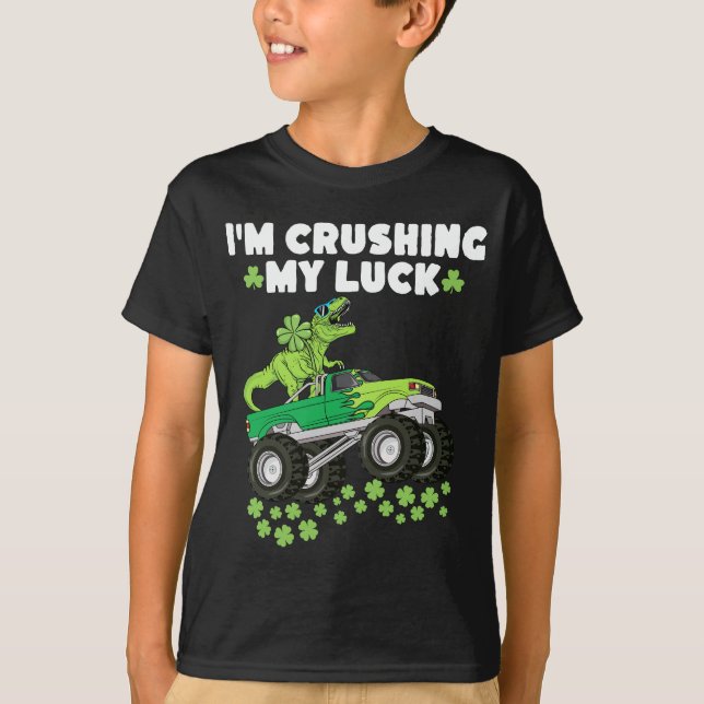 St Patricks Day zerstören mein Glück T Rex Truck K T-Shirt (Vorderseite)
