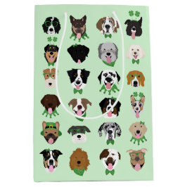 St Patricks Dog Face Pattern Mittlere Geschenktüte