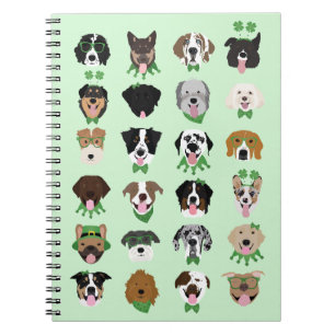 St Patricks Dog Face Pattern Notizblock