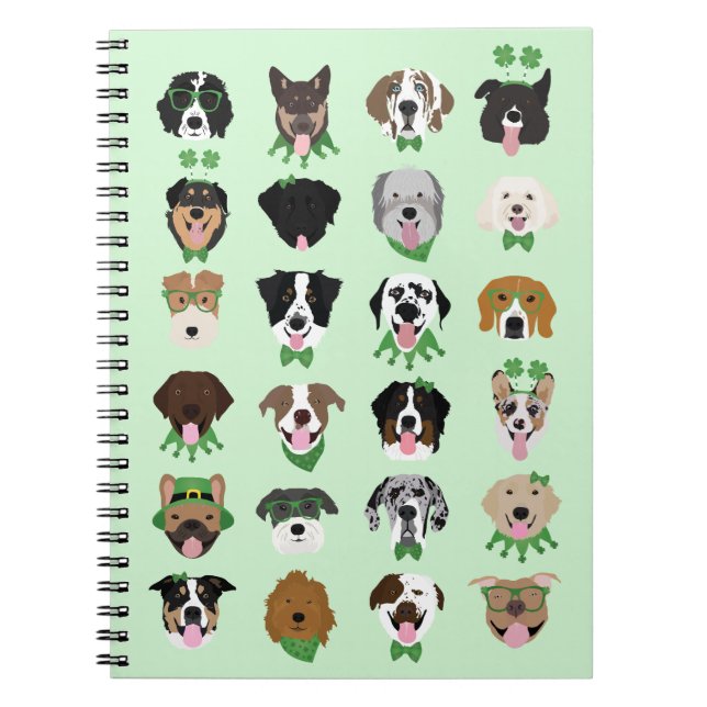 St Patricks Dog Face Pattern Notizblock (Vorderseite)