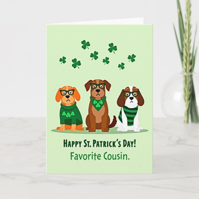 St Patricks Dogs Cousin Card Karte (Vorderseite)