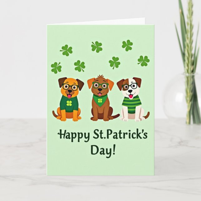 St Patricks Dogs Spaß Tag Karte (Vorderseite)