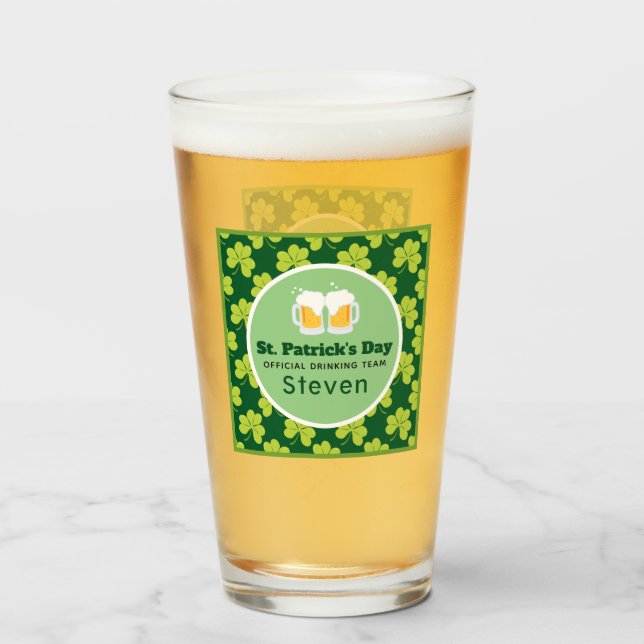 St. Patrick's Drinking Team Clover Pattern Glas (Vorne (Gefüllt))