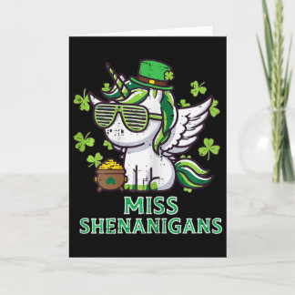 St Patricks Einhorn Miss Shenanigans Saint Pattys  Karte