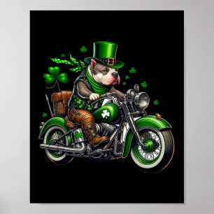 St. Patricks Fahrt American Bully auf einem Clic M Poster