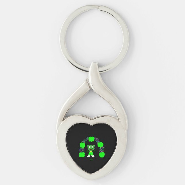 St. Patrick's FrankenCheese Heart Keychain Schlüsselanhänger (Vorderseite)