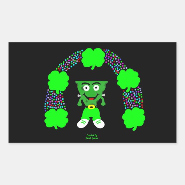 St. Patrick's FrankenCheese Rectangle Sticker (Vorderseite)