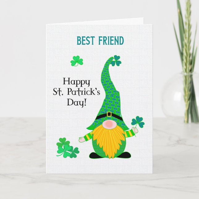 St Patrick's Fun Leprechaun Gnome Card Karte (Vorderseite)