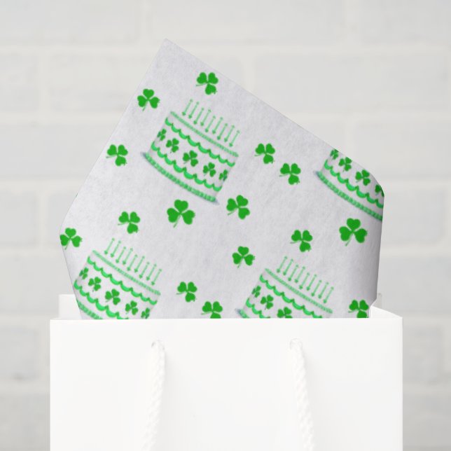 St. Patrick's Geburtstagstorten-Muster Seidenpapier (Geschenktüte)