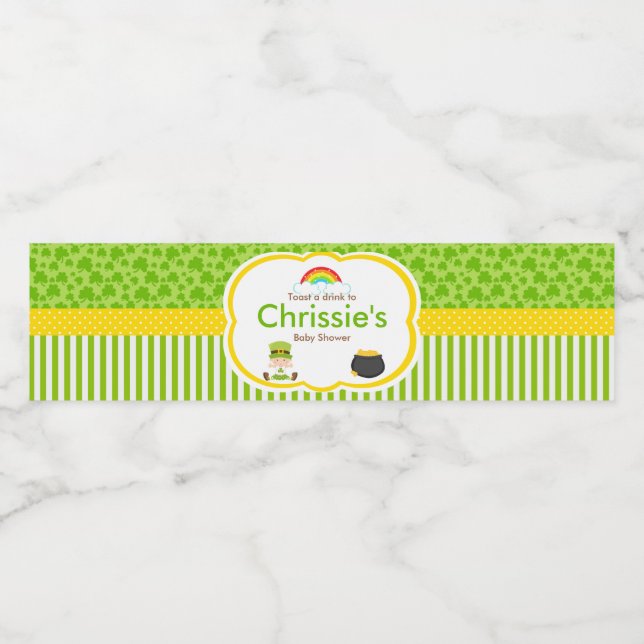 St Patricks Girl Baby Dusche Party Wasserflaschenetikett (Einzelnes Label)