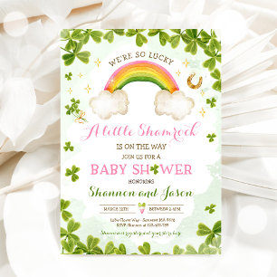St Patrick's Girl Little Kleeblatt Baby Shower Einladung