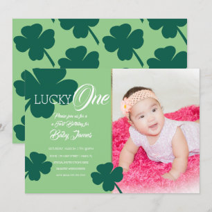 St. Patricks Glückliches erstes Geburtstags-Kleebl Einladung