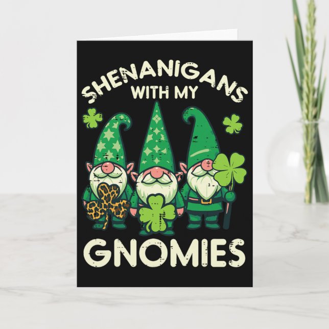 St Patricks Gnome Schabernack mit Gnomies Männern  Karte (Vorderseite)