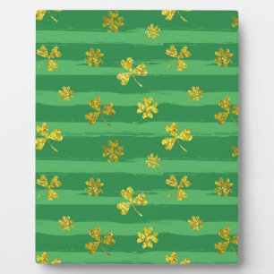 St. Patricks goldene Shamrocks Fotoplatte