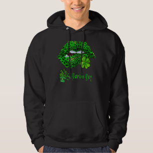 St Patrick's Grab diesen grünen Lippen Leopard Dru Hoodie