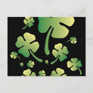 St. Patricks Gradient Clover Feiertagspostkarte