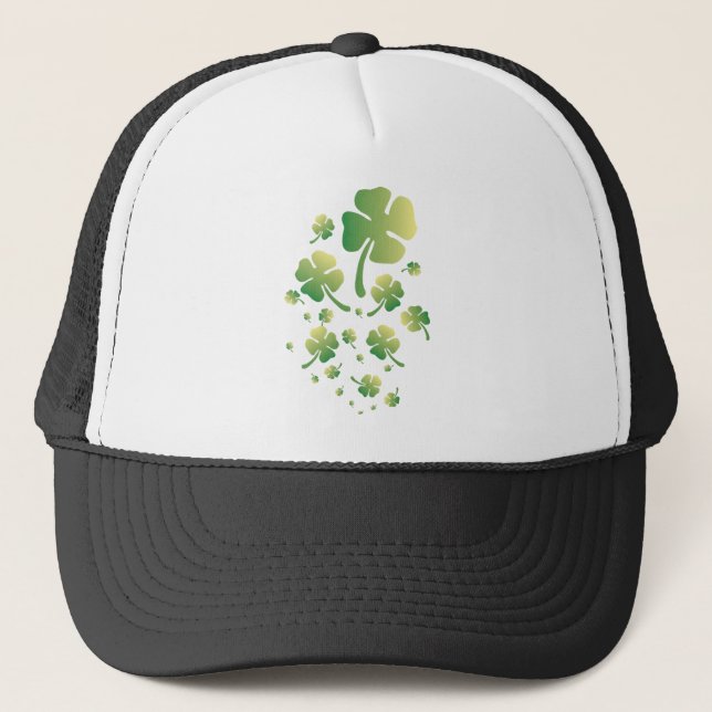 St. Patrick's Gradient Clover Truckerkappe (Vorderseite)