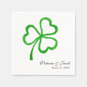 St. Patricks Green Heart Kleeblatt Wedding Serviette