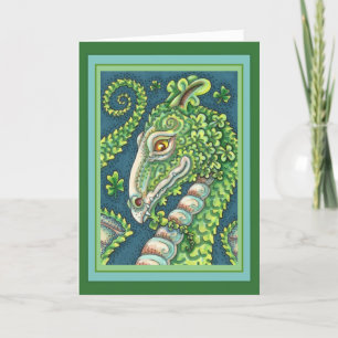 ST. PATRICK'S GREEN KLEEBLATT DRAGON, IRISH FANTAS FEIERTAGSKARTE
