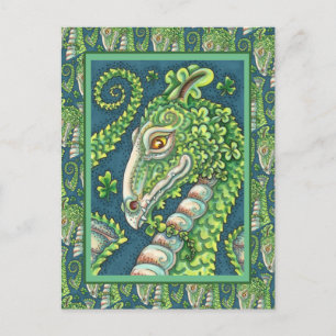 ST. PATRICK'S GREEN KLEEBLATT DRAGON, IRISH FANTAS POSTKARTE