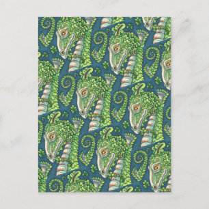 ST. PATRICK'S GREEN KLEEBLATT DRAGON, IRISH FANTAS POSTKARTE