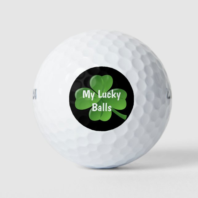 St Patricks Green Kleeblatt Funny Golf Balls Golfball (Vorderseite)